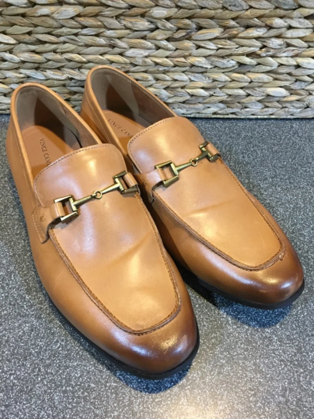 Vince Camuto Men's Tan Leather Bit Loafers